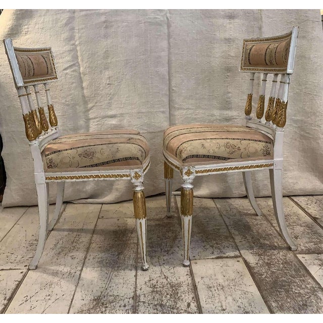 18th Century Swedish Gustavian Painted Side Chairs, Set of 2 For Sale - Image 17 of 18
