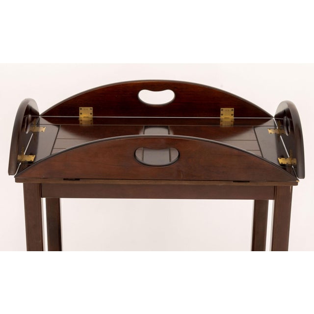 Modern Bombay Company Mahogany Rolling Tea Trolley For Sale - Image 3 of 11