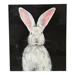 Original Pastel Drawing"white Rabbit" For Sale