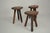 Mid-Century Modern Vintage Brutalist Italian Wooden Stools, 1960s, Set of 3 For Sale - Image 3 of 13