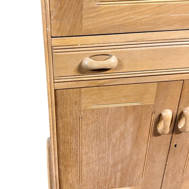 Vintage Secretaire in Oak For Sale - Image 5 of 9