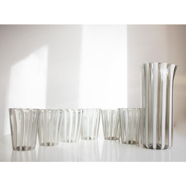 2000 - 2009 Modern Italian Murano Glasses and Pitcher by Mariana Iskra, 2004s, Set of 7 For Sale - Image 5 of 18