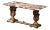19th Century Italian Marble Top Carved Silver Leaf Trestle Coffee Table For Sale