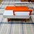 1950s l'Orange Et Blanc Color Blocked Scheme 1953 MCM End Table For Sale - Image 5 of 15