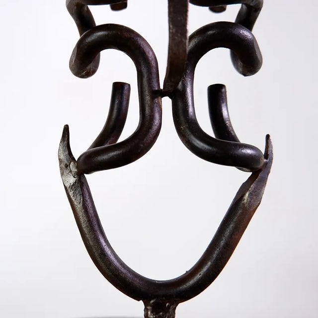 Metal Sculpture Metal Soudart Mask For Sale - Image 7 of 12