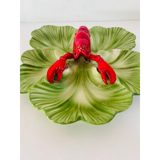 1950's Brad Keeler California Pottery Large Sectional Lobster Dish/Tray 18"W X 15"D X 5"H Very good condition, no cracks...