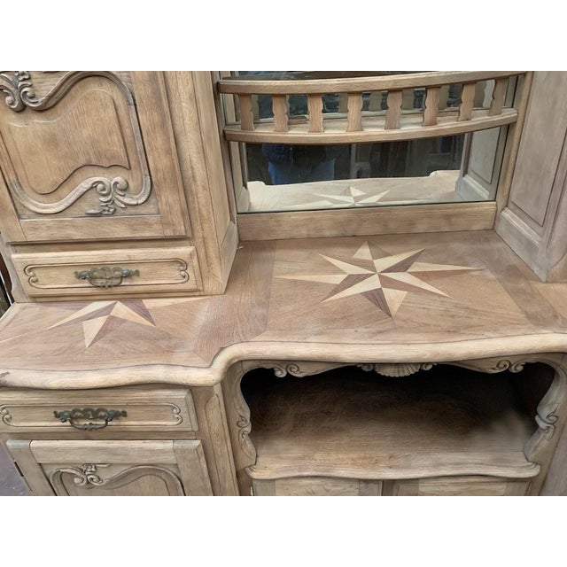Wood Louis XV Style 2-Body Buffet in Oak, 20th Century For Sale - Image 7 of 10