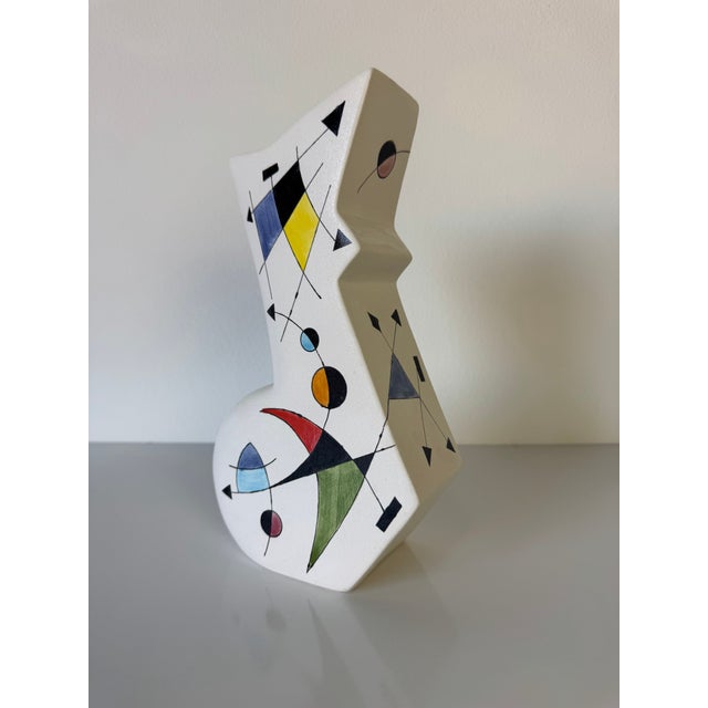 Vintage Joan Miró Style Ceramar Spain Hand-Painted Abstract Ceramic Vase/ Sold For Sale - Image 10 of 12