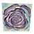 P. Black Signed Pop Art Stylized Teal + Lavender Rose Acrylic Painting For Sale