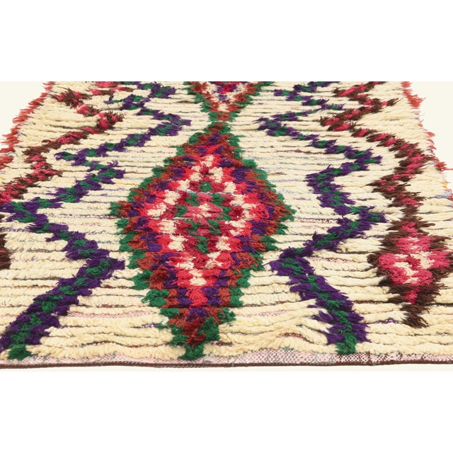 Berber Tribes of Morocco Vintage Azilal Boucherouite Moroccan Rug, 02'11 X 06'04 For Sale - Image 4 of 10