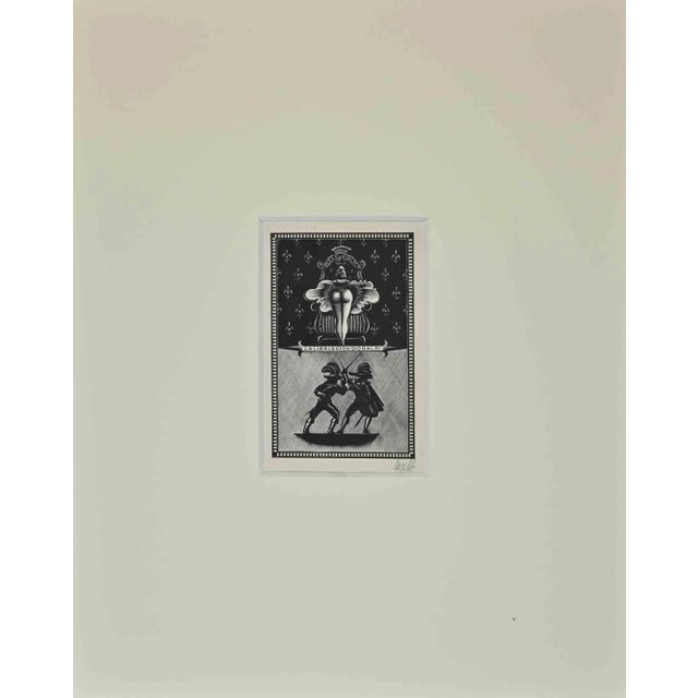 Modern Italo Zetti, Ex Libris Giorgio Balbi, Woodcut, 1948 For Sale - Image 3 of 3