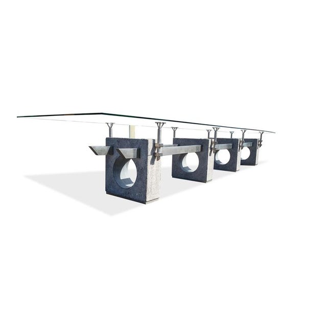 Metal Vintage Brutalist Concrete Dining Table, 1970s For Sale - Image 7 of 18