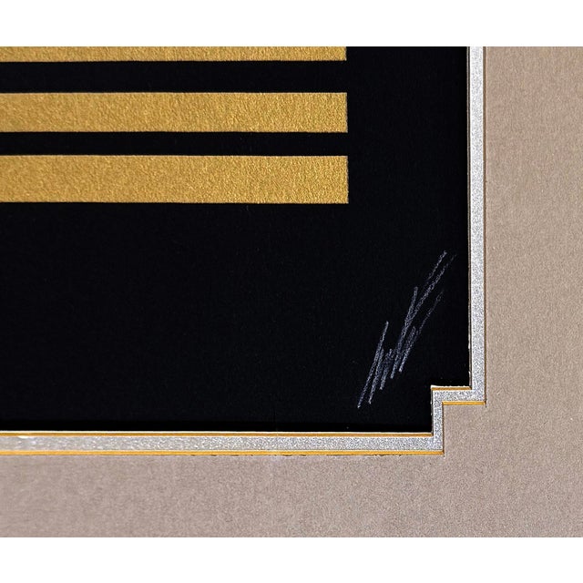 Art Deco Erté, Evening Night (Large Hand Signed Foil Stamped Embossed Serigraph), 1985 For Sale - Image 3 of 3