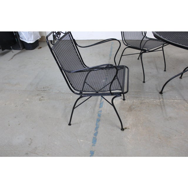 Vintage Woodard Outdoor Iron Table and 4 Chairs For Sale In Philadelphia - Image 6 of 13