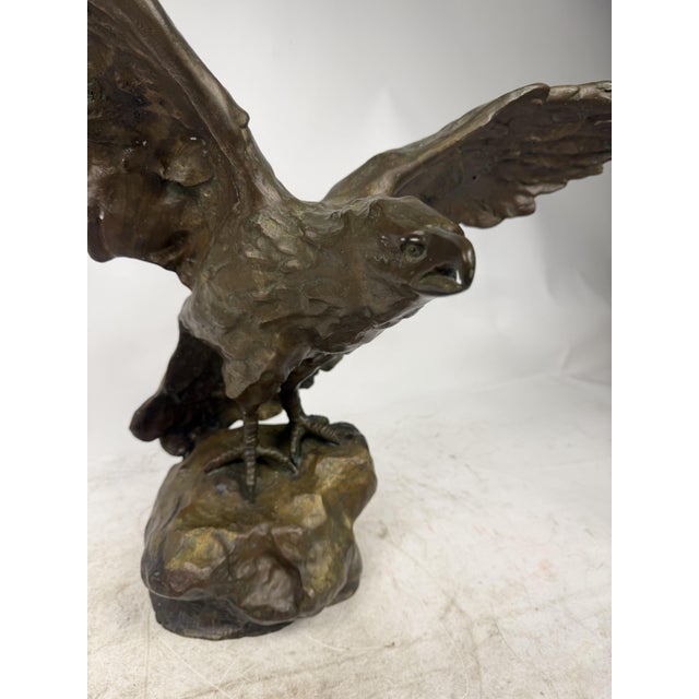 Statue Depicting an Eagle with Open Wings, 1890s-1910s, Bronze For Sale - Image 4 of 13