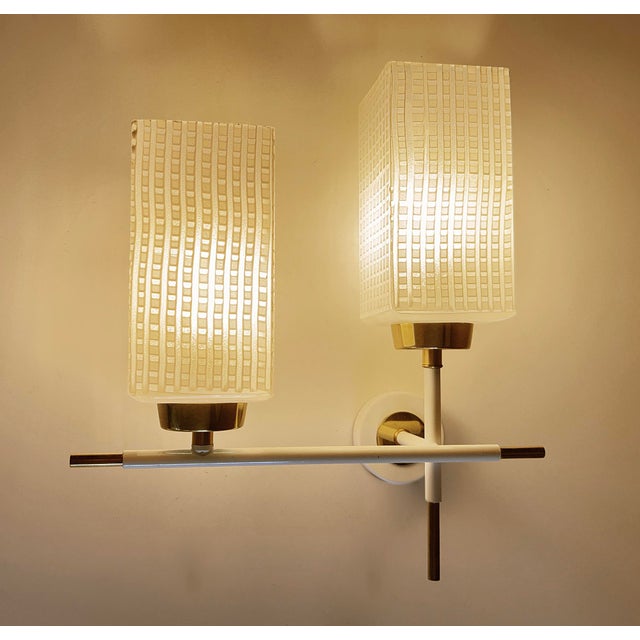 Mid-Century Modern French Glass Sconces, 1960s, Set of 2 For Sale - Image 12 of 18
