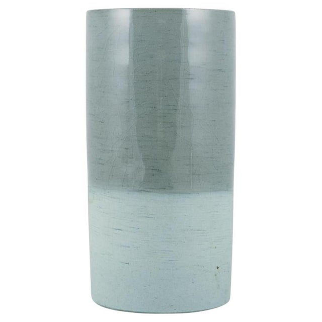 Ceramic Ceramic Vase in Cylindrical Shape, 1980s For Sale - Image 7 of 7