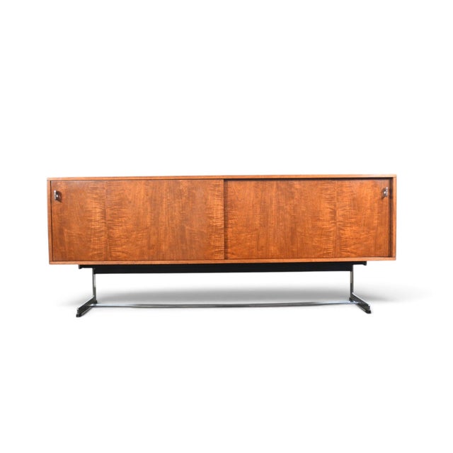 Late 20th Century Rare Richard Round Space Age Credenza in Teak + Chrome, Attributed For Sale - Image 14 of 15