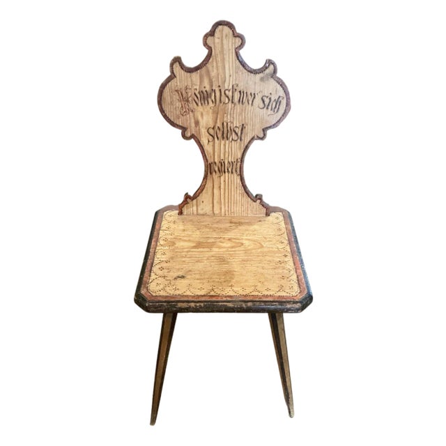 Antique German Folk Art - Mountain Chair For Sale