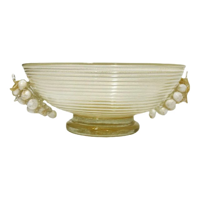 Murano Glass Bowl with Bunches of Grapes by Ercole Barovier & Toso, Italy For Sale