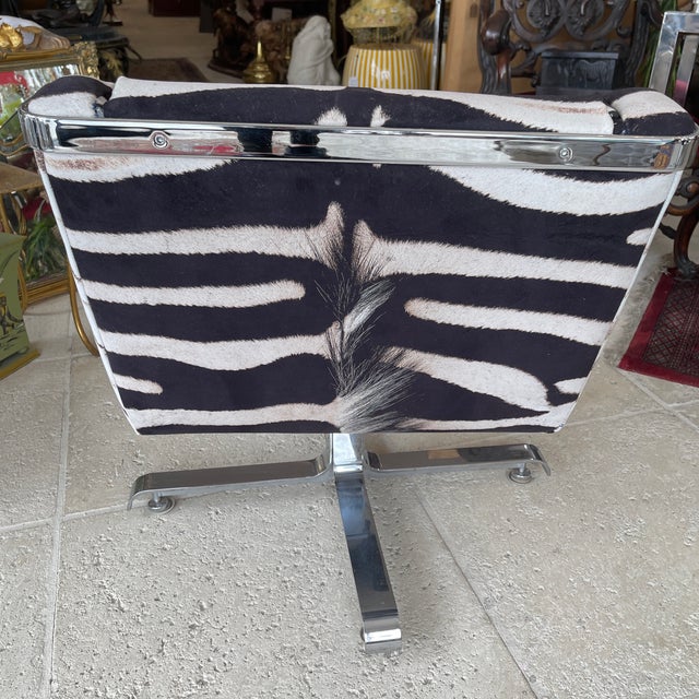 Modern Middle Ct Arm Chair With New Cover Zebra For Sale - Image 3 of 9
