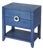 Amelle 24 in. W Rectangular Raffia 2 Drawer Nightstand with Lower Open Shelf, Blue Raffia For Sale