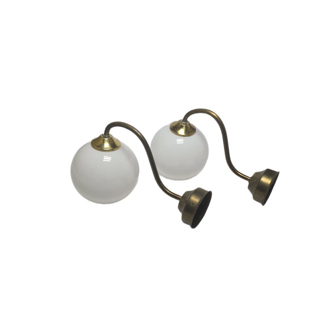 1950s Art Deco Wall Lamps in Metal, Poland, 1950s, Set of 2 For Sale - Image 5 of 8