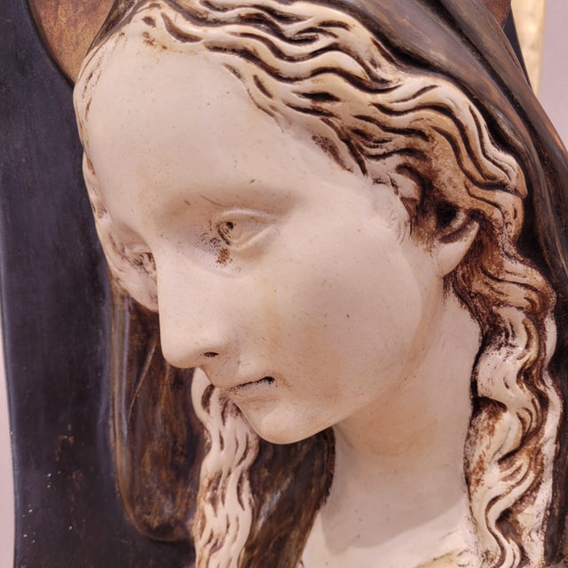 Black Spanish School, Virgin, 1920s, Plaster For Sale - Image 8 of 15