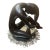 Gorgeous 1985 Austin Sculpture Black Nude Kneeling Lady With Long Tresses For Sale