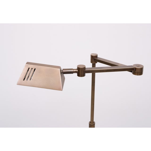 Metal Bronze Library Swing Arm Floor Lamp, Germany, 1980 For Sale - Image 7 of 12