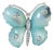18K White Gold Blue Mother of Pearl and Diamond Accent Butterfly Pin Brooch (F-G Color, VS1-VS2 Clarity) For Sale