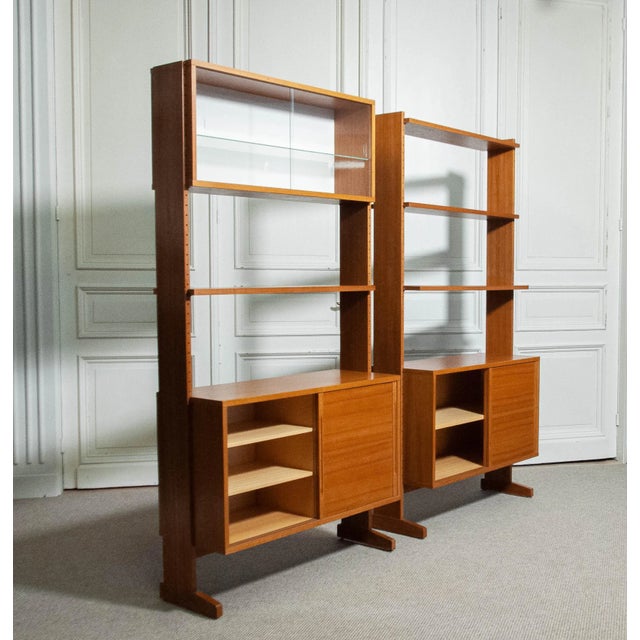 Teak Parade Bookcases attributed to Kajsa & Nils Nisse Strinning, 1960s, Set of 2 For Sale - Image 12 of 14