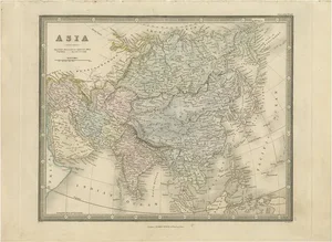 Antique Map of Asia by Wyld, 1845