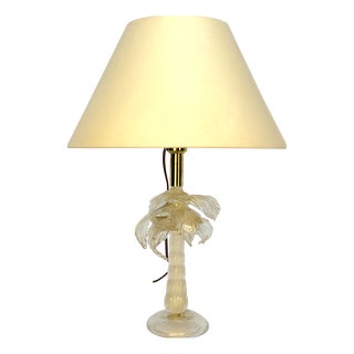 Mid-Century Brass and Murano Glass Table Lamp from Tommaso Barbi, 1970s For Sale