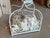 Hollywood Regency Vintage Newly Finished Upholstered Metal Canopy Dog Pet Bed Palm Beach Pagoda For Sale - Image 3 of 12