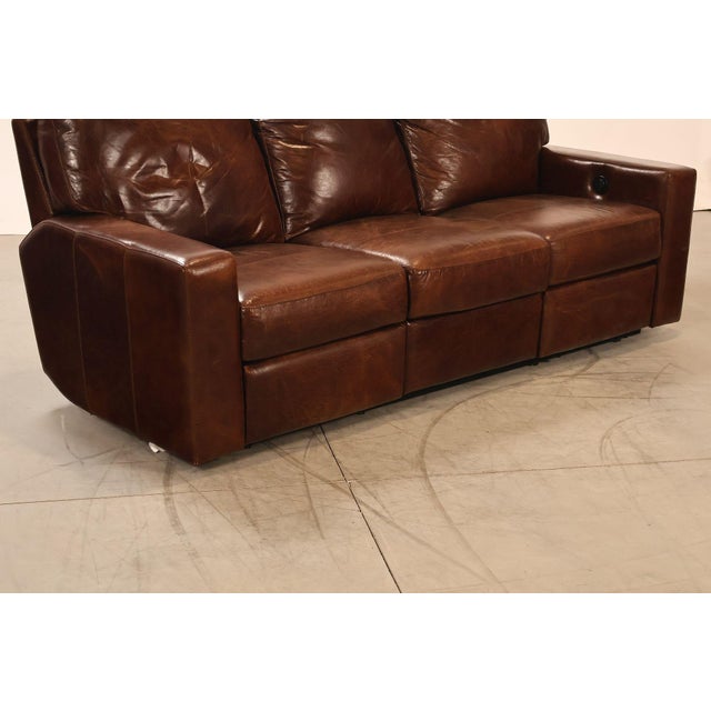 Soft Line Pair of 'Energia' Leather Power Reclining Sofas For Sale - Image 14 of 18