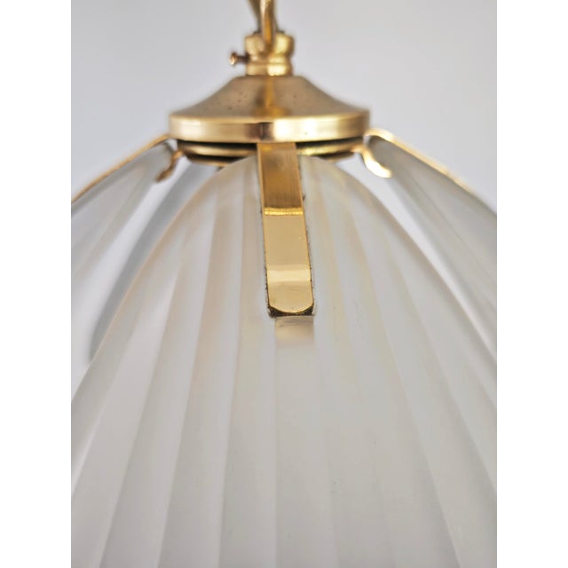 Mid-Century Modern Pendant Lamp in Opaque Satin Glass and Gilt Metal, Italy, 1970s For Sale - Image 18 of 18