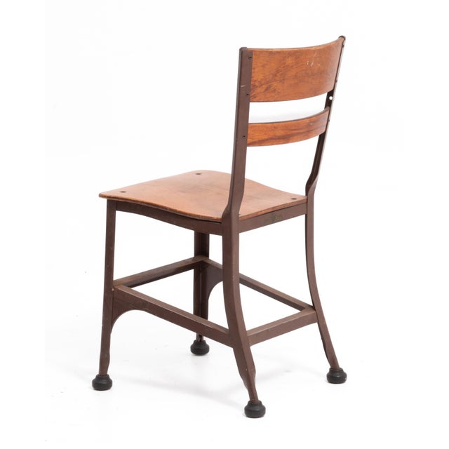 Toledo Industrial Metal Furniture Company Chairs Steel Frame Plywood Seat a Set of Four For Sale In Philadelphia - Image 6 of 18