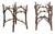 Pair of Midcentury French Iron Twig Drinks Table Bases with Cross Stretchers For Sale