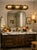 Rustic European Industrial Vintage Vanity Light. Horizontal. Exposed Filament. Caged Edison Bulbs. Brushed Brass/Bronze For Sale - Image 3 of 3