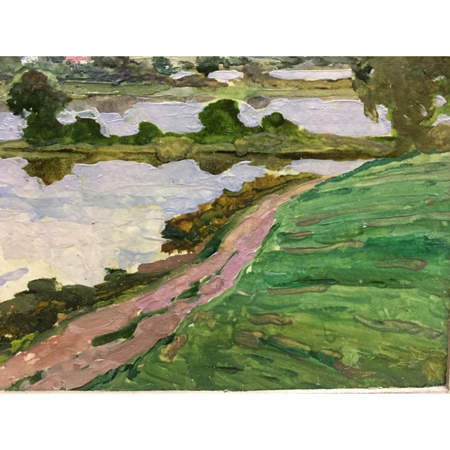 Paper 1970s Oil Painting the Freshness of the Natural Korostelev Vladimir Alexandrovich For Sale - Image 7 of 11