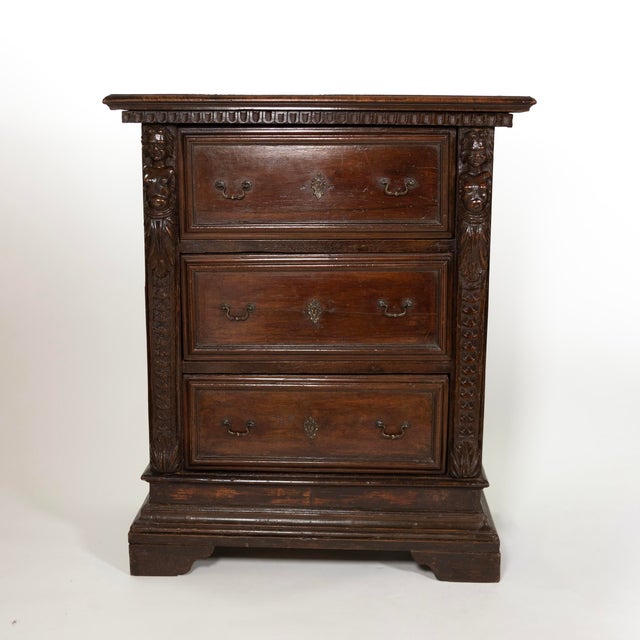 Baroque Pair of Narrow 18th Century Italian Walnut Buffets, Italy Circa 1780 For Sale - Image 3 of 12