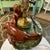 Bottle Green Vintage Majolica Style Two Monkeys Table Lamp For Sale - Image 8 of 12