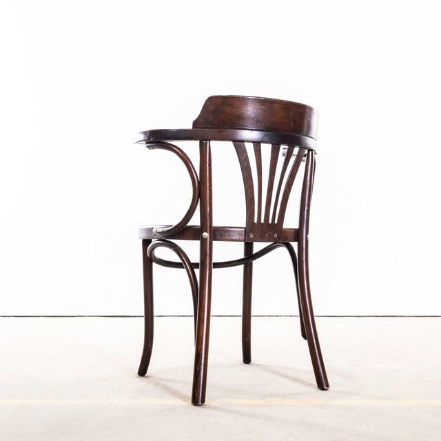 Vintage Dark Walnut Fanback Armchair by Sellaton, 1980s For Sale - Image 3 of 13