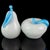 Beautiful vintage Murano hand blown bright white and sky blue Italian art glass pear / apple fruit set. They are created...
