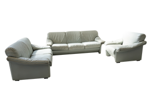 Living Room Set in Leatherette, 1970, Set of 3