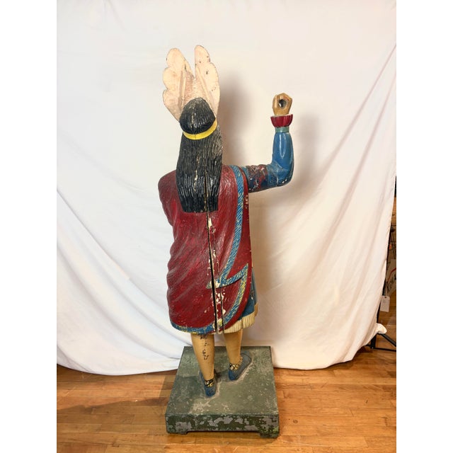 Vintage Hand-Carved Wood Cigar Store Figure – Americana Folk Art For Sale - Image 12 of 13