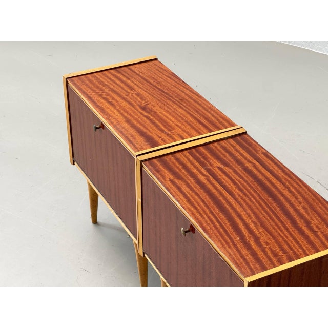 Mid-Century Modern Bedside Table with Drop-Down Door, 1950s For Sale - Image 11 of 17