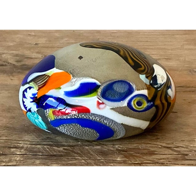 Blue Vintage Italian Murano Glass Paperweight For Sale - Image 8 of 8