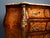 Louis XIV Style Curved Chest of Drawers with Inlays, Gilded Bronze Finishes and Marble Top For Sale - Image 4 of 8
